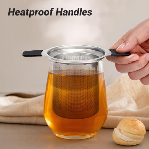Fine Mesh Stainless Steel Reusable Tea Infuser with Double Handles