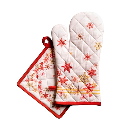 100% Cotton Oven Mitt & Pot Holder Set