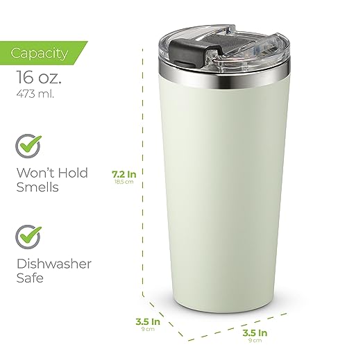 16 oz Insulated Coffee Tumbler with Leakproof Lid