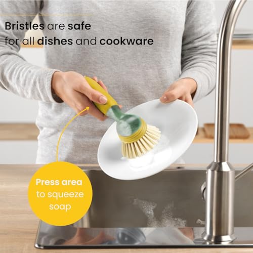 Rengo Dish Brush with Soap Dispenser