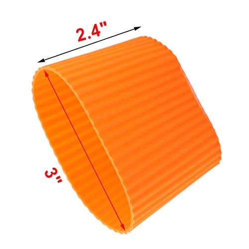 Silicone Nonslip Glass Bottle Mug Cup Sleeve Protector Cover Orange