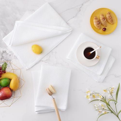 100% Cotton Oversized Waffle Weave Kitchen Towels 8 (8 Count)