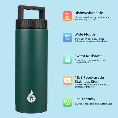 18oz Insulated Water Bottle Stainless Steel Water Bottle with Handle