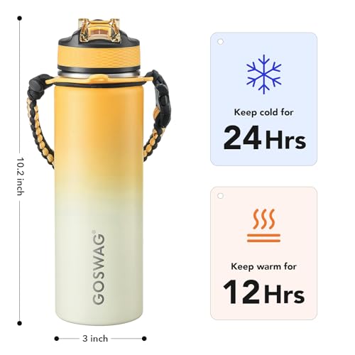 24oz Insulated Stainless Steel Travel Water Bottle
