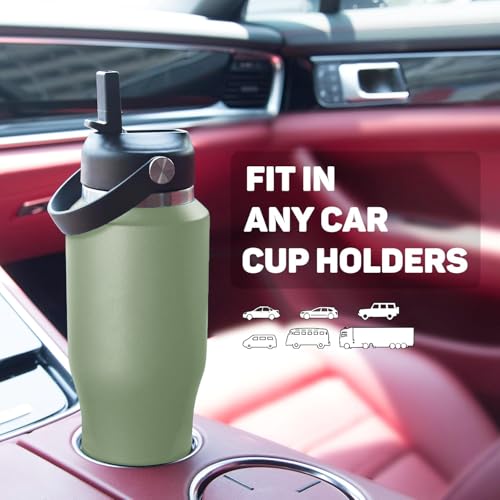 Insulated Water Bottle 32oz with Straw