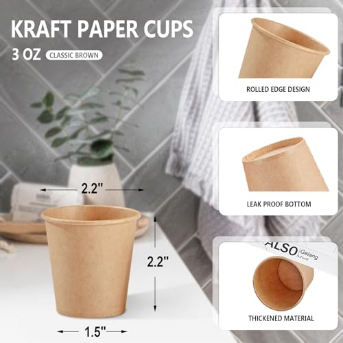 1200 Pack 3 oz Kraft Paper Cups (1200 Count)