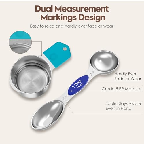 Magnetic Measuring Cups and Spoons Set (15 Count)