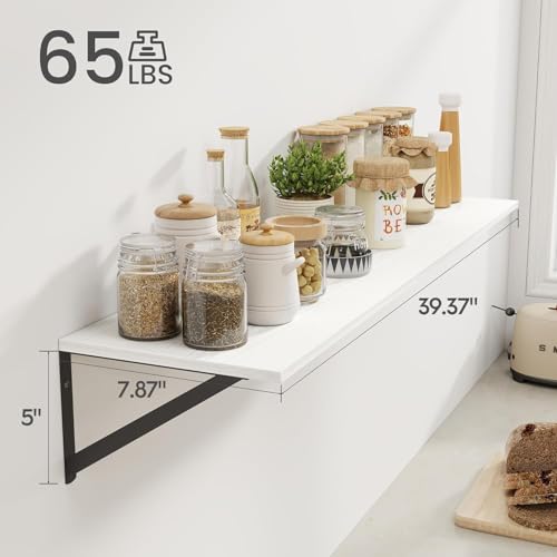 White Deep Floating Shelves for Wall (2 Count)