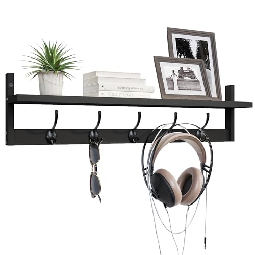 Wall Mounted Shelf with Hooks