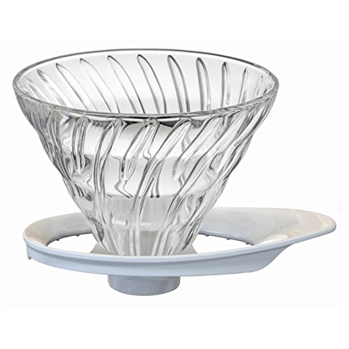 VDGR-02-W V60 Heat-resistant Glass Transmission Dripper 02 for 1 to 4 Cups, White, Made in Japan (24 Count)