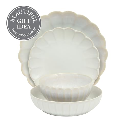 Malibu Shore 16 Piece Scallop Stoneware Reactive Glaze