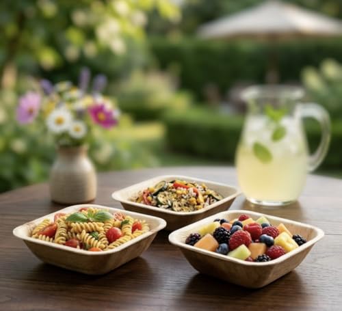 Disposable Bamboo 6" Square Bowl (50 Count)