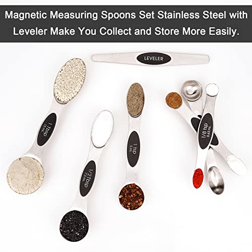 7 PCS Black Magnetic Measuring Spoons Set