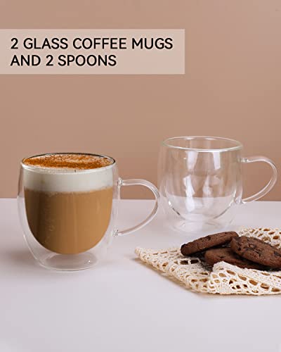2 Pack Double Walled Coffee Cups Glasses Mug (2 Count)