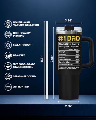 Dad Dadman Funny 40 oz Tumbler with Handle
