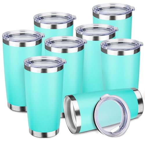 8 Pack 20oz Stainless Steel Travel Coffee Tumbler