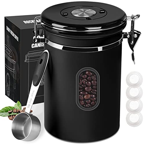 1800ML Airtight Coffee Canister with Date Tracker&Transparent Window