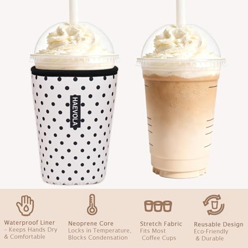Reusable Insulated Neoprene Iced Coffee Cup Sleeve (3 Count)