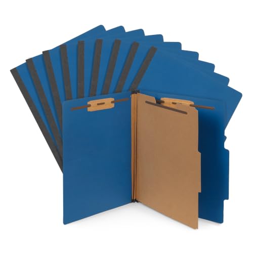 10 Dark Blue Classification Folders (10 Count)