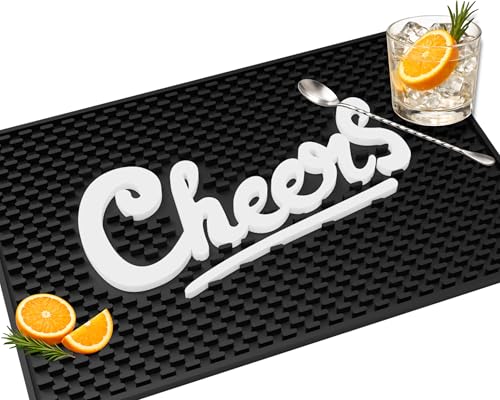 Cheers Sign Silicone Bar Mat 18x12 in