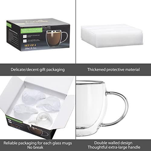 8.5oz Glass Coffee Mug (4 Count)