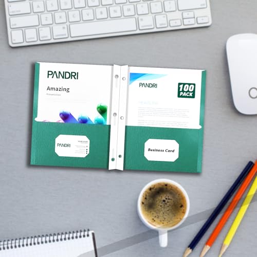 100 Pack Two Pocket Paper Folders with Prongs