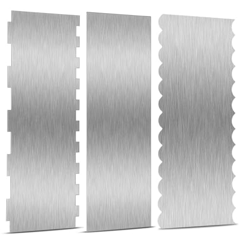 3 Pieces 8.7 Inche Stainless Steel Cake Scraper