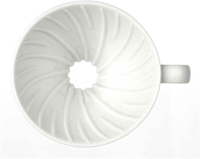 Hario V60 Coffee Pour Over Kit Bundle Set - Comes with Ceramic Dripper, Range Server Glass Pot, Measuring Spoon, and 100 Count Package of Hario 02W Coffee Filters