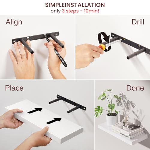 White Floating Shelves 15.7in