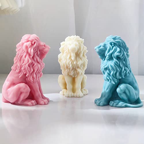 3D Lion Candle Animal Resin Mold