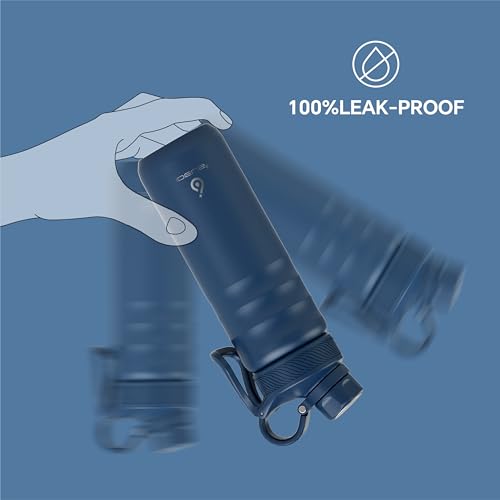 24oz Insulated Stainless Bottle with 2 Leakproof Lids