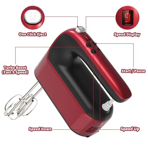 9 Speed Digital Hand Mixer Electric
