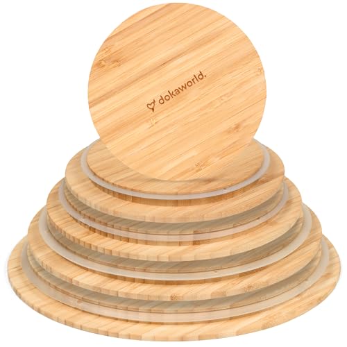 Glass Mixing Bowls Bamboo Lids (5 Count)