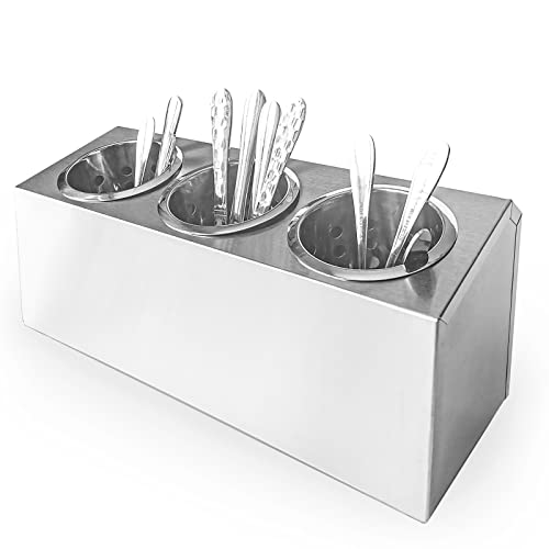 Flatware Organizers Stainless Steel Cylinder Flatware Silverware Utensil Holder Organizer Caddy