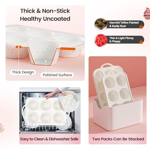Silicone Jumbo Muffin Pan with Metal Frame (2 Count)