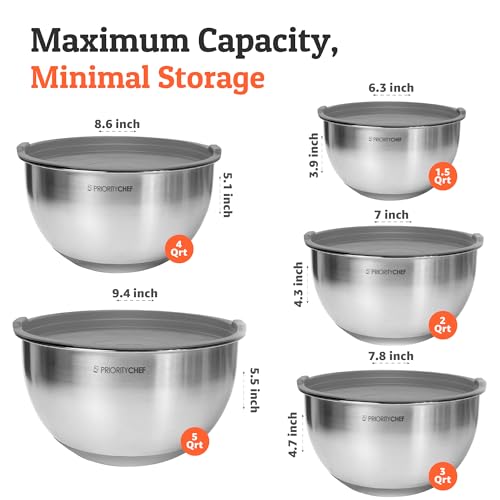 Premium Mixing Bowls With Airtight Lids Set