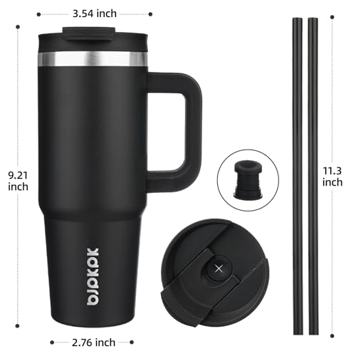 30 oz Insulated Tumbler with Handle & Straw