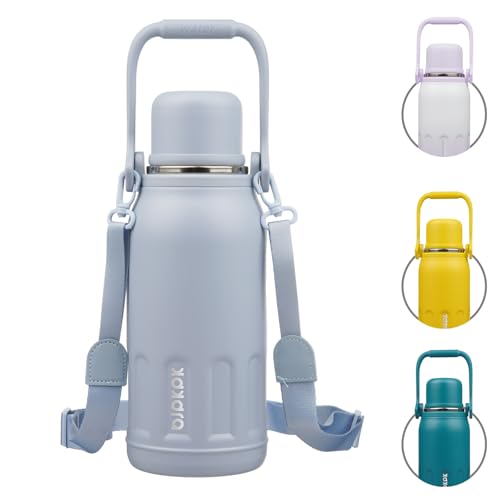 Stainless Steel Insulated Bottle with Handle & Strap