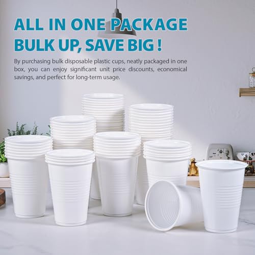 2000 Pack 9 oz White Plastic Cups (2000 Count)