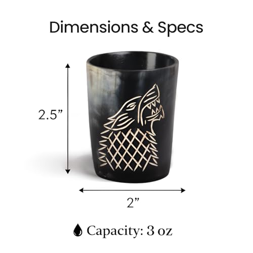 Viking Horn Shot Glasses Set of 8 (8 Count)