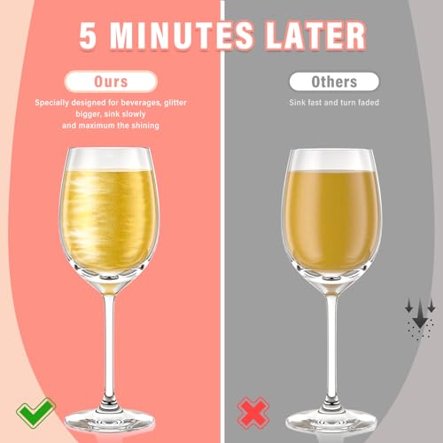 Edible Glitter for Drinks Cocktails Food Grade Edible Drink Shimmer Powder for DIY Champagne Beverages Wine 2 Colors Vegan Edible Luster Dust Set 4g