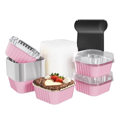 25 Pack Mini Cake Pans with Lids (25 Count)