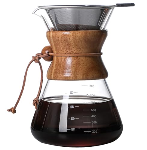 Pour Over Coffee Maker with Reusable Stainless Steel Drip Filter