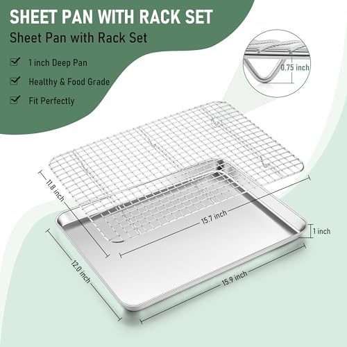 Jelly Roll Pan with Cooling Rack Set (4 Count)