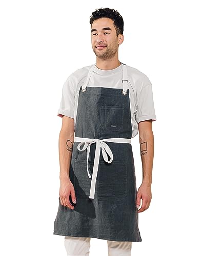 Linen Kitchen Apron for Cooking