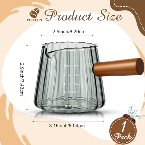1 Pcs 6 Oz Gray Espresso Shot Glass Cups with Handle