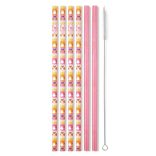 Reusable Straw Set with Cleaning Brush (6 Count)