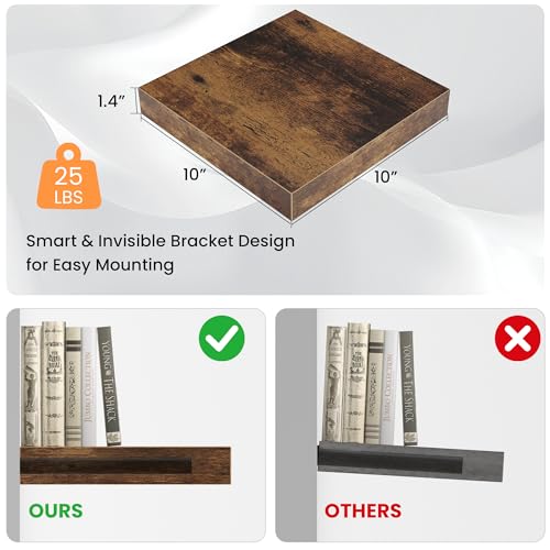 Square Floating Shelves for Wall (4 Count)