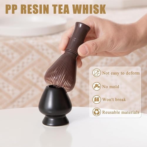 Traditional Matcha Whisk Reusable Resin Matcha Whisk Chasen Dishwasher Safe Matcha Stirrer Matcha Green Tea Powder Preparation Prepare Japanese Matcha Tea