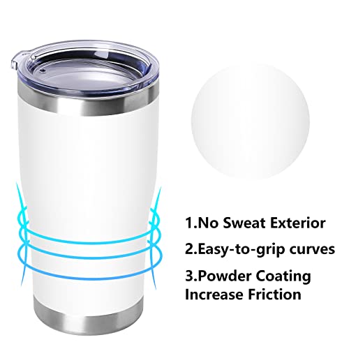 20oz Tumbler with Lid Stainless Steel Tumblers Bulk (8 Count)